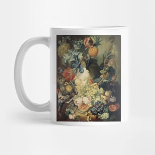 Still Life with Flowers, Fruit and Birds by Jan van Os Mug